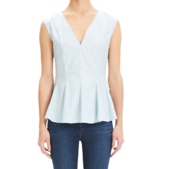 Theory Tops - Theory Perfect Cotton Peplum Blouse - L
